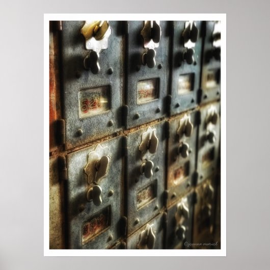 Vintage PostfachPostausdruck Poster (Vorne)