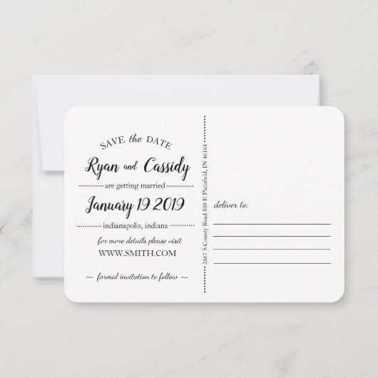 Vintage Postkarte (Rückseite)