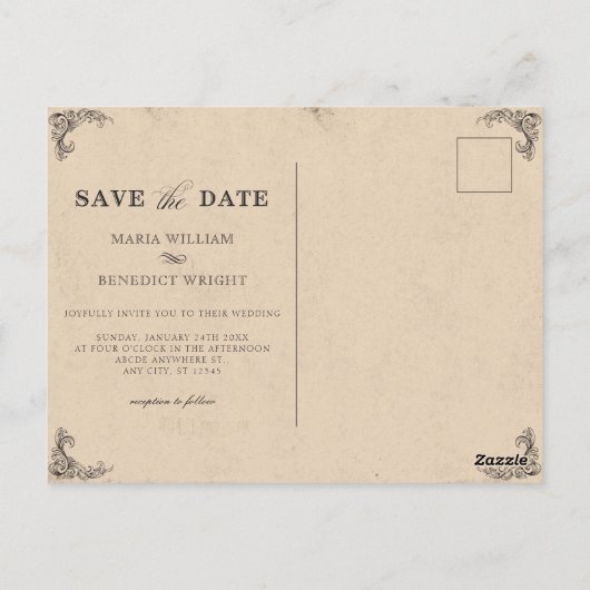 Vintage Postkarte (Rückseite)