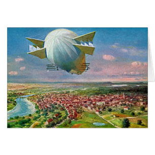 Vintage Postkarte 1908 des Zeppelin-LZ3 wieder