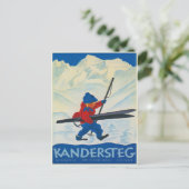 Vintage Postkarte aus den Schweizer Alpen (Stehend Vorderseite)