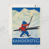 Vintage Postkarte aus den Schweizer Alpen (Vorne/Hinten)
