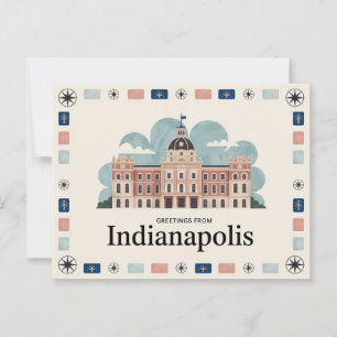 Vintage-Postkarte aus Indianapolis Grüße aus Postkarte