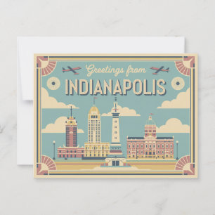 Vintage-Postkarte aus Indianapolis Grüße aus Postkarte