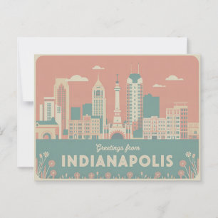 Vintage-Postkarte aus Indianapolis Grüße aus Postkarte