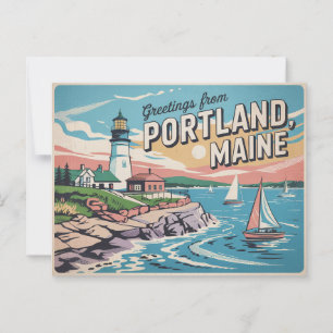 Vintage-Postkarte aus Portland Grüße aus Postkarte
