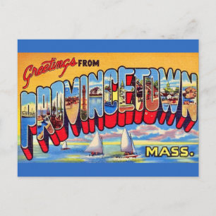Vintage-Postkarte aus Provincetown, MA mit Grüßen Postkarte