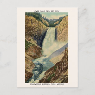 Vintage-Postkarte aus Yellowstone, Untere Fälle Postkarte