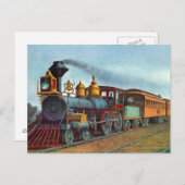 Vintage Postkarte Bahngleise Lokomotive (Vorne/Hinten)
