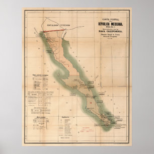 Vintage Postkarte Baja California (1904) Poster