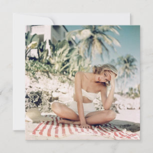 Vintage-Postkarte "Bathing Beauty" mit flacher Rüc