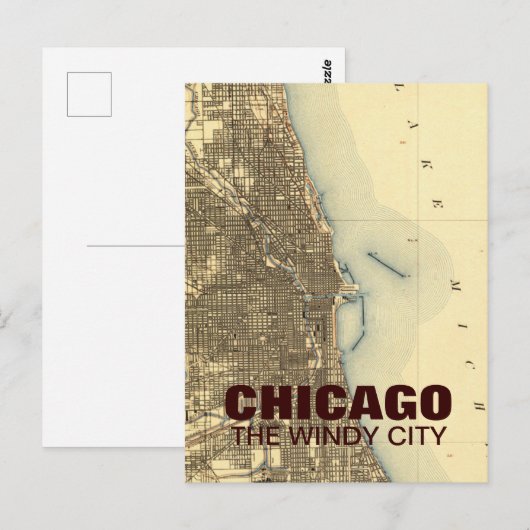 Vintage Postkarte Chicago (Vorne/Hinten)