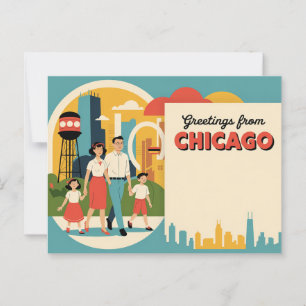 Vintage Postkarte Chicago   Grüße aus Chicago