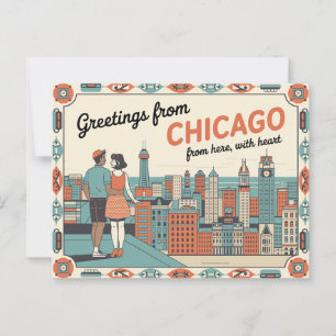 Vintage Postkarte Chicago   Grüße aus Chicago