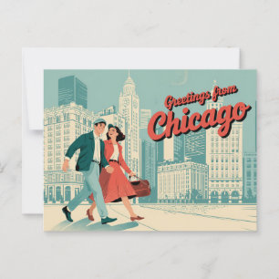 Vintage Postkarte Chicago   Grüße aus Chicago