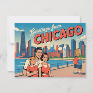 Vintage Postkarte Chicago   Grüße aus Chicago