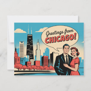 Vintage Postkarte Chicago   Grüße aus Chicago