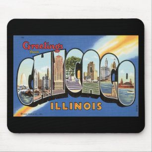 Vintage Postkarte Chicagos Illinois Mousepad