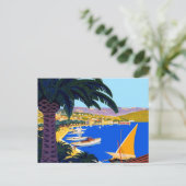 Vintage Postkarte Cote d'Azur (Stehend Vorderseite)