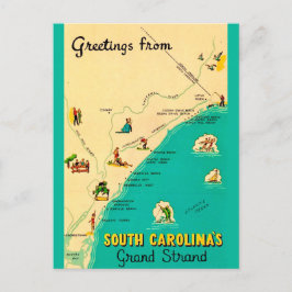 Vintage-Postkarte der Küste von South Carolina Postkarte