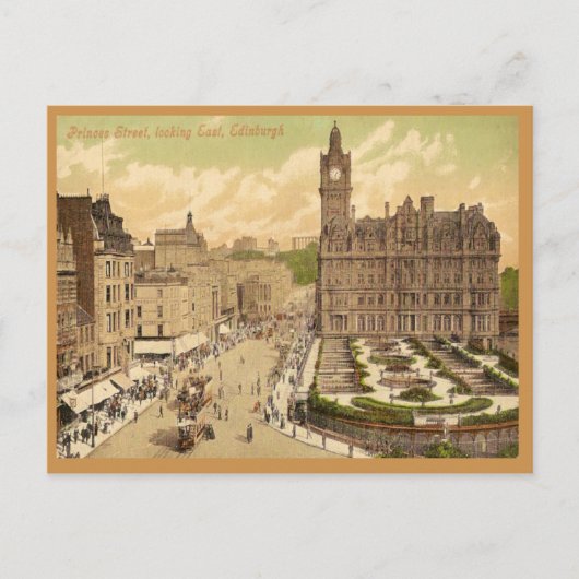 Vintage Postkarte der Princes Street, Edinburgh (Vorderseite)