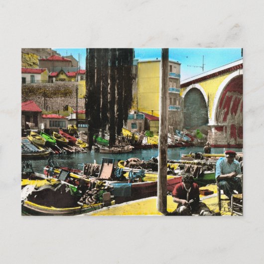 Vintage Postkarte der Replik, Marseille, (Vorderseite)