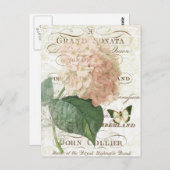 Vintage Postkarte des botanischen Hydrangeas (Vorne/Hinten)