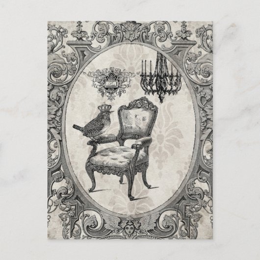Vintage Postkarte des französischen Stuhls (Vorderseite)