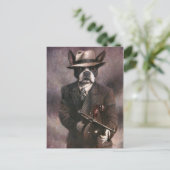 Vintage Postkarte des Gangster Boston Terrier aus  (Stehend Vorderseite)