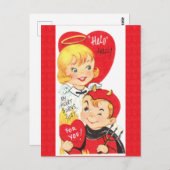 Vintage Postkarte des Teufels und des Engels Valen (Vorne/Hinten)