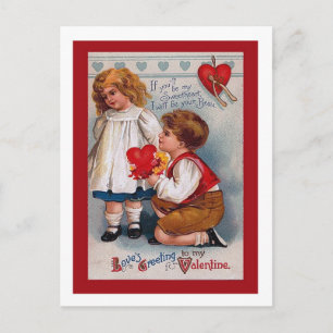 Vintage Postkarte des Valentines Tages, altmodisch