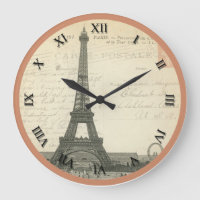 Vintage Postkarte - Eiffelturm-Uhr