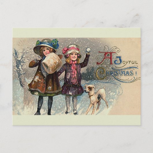 Vintage Postkarte "Ein frohes Weihnachten" (Vorderseite)