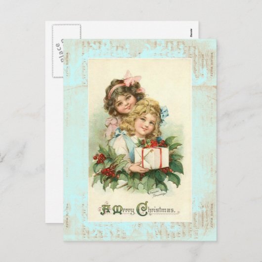 Vintage Postkarte "Ein frohes Weihnachten" (Vorne/Hinten)