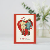 Vintage Postkarte Entwurfvalentines Tages (Stehend Vorderseite)