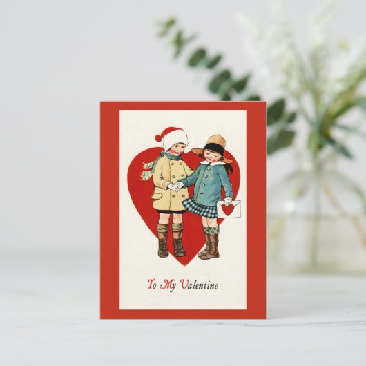 Vintage Postkarte Entwurfvalentines Tages (Stehend Vorderseite)