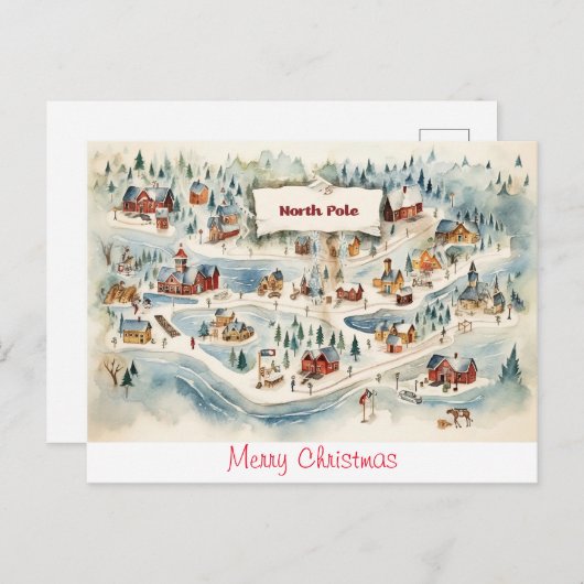 Vintage Postkarte Frohe Weihnachten (Vorne/Hinten)