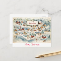 Vintage Postkarte Frohe Weihnachten