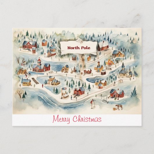 Vintage Postkarte Frohe Weihnachten (Vorderseite)