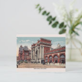 Vintage Postkarte für den Bahnhof Boston (Stehend Vorderseite)