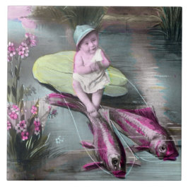 Vintage Postkarte für den französischen April Fliese