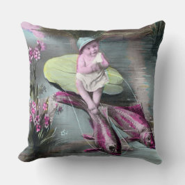 Vintage Postkarte für den französischen April Kissen