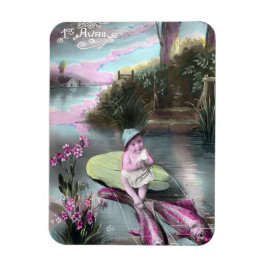 Vintage Postkarte für den französischen April Magnet