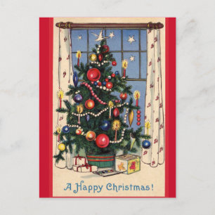 Vintage Postkarte für den Weihnachtsbaum