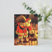 Vintage Postkarte für den Weihnachtsmann (Stehend Vorderseite)