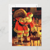 Vintage Postkarte für den Weihnachtsmann (Vorne/Hinten)