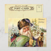Vintage Postkarte für den Weihnachtsmann (Vorne/Hinten)