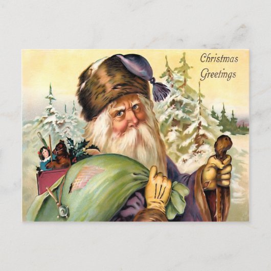 Vintage Postkarte für den Weihnachtsmann (Vorderseite)
