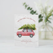 Vintage Postkarte für die Retro Car Tree Family (Stehend Vorderseite)