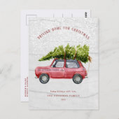 Vintage Postkarte für die Retro Car Tree Family (Vorne/Hinten)